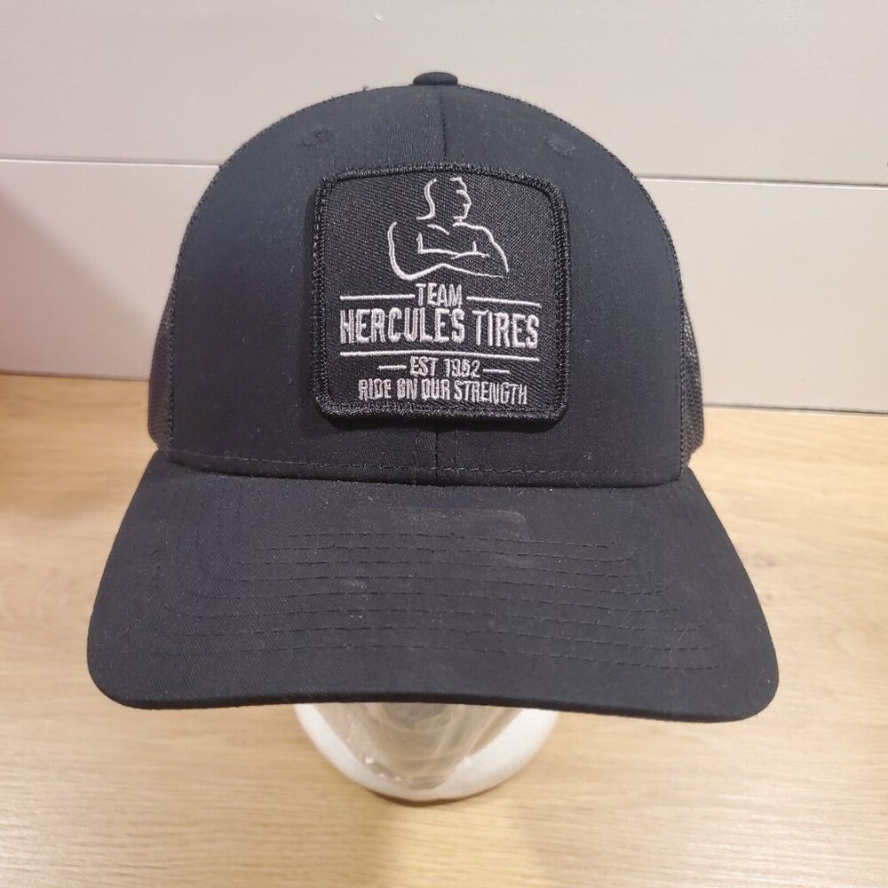Hercules Tires Team Hat Snapback Baseball Vintage 90s Cap Retro Dad Trucker Blk